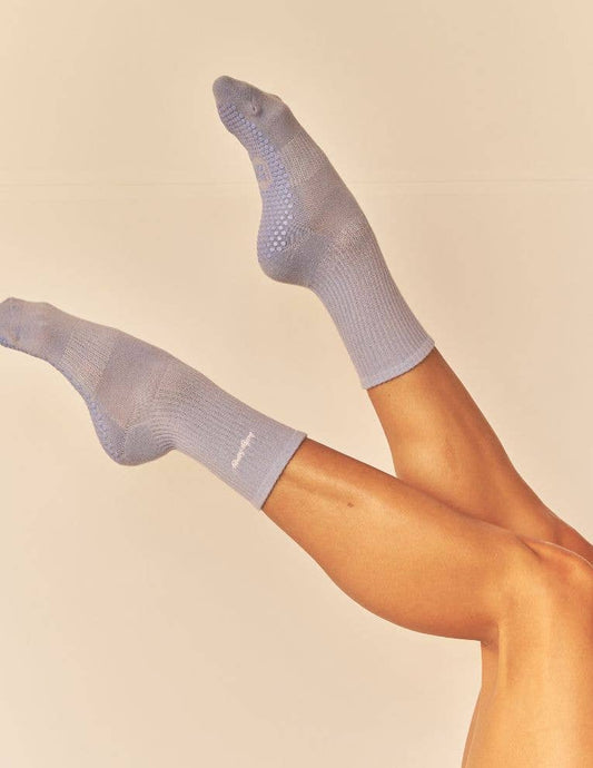 Lucky Honey Alpine Crew Grip Sock in Opal