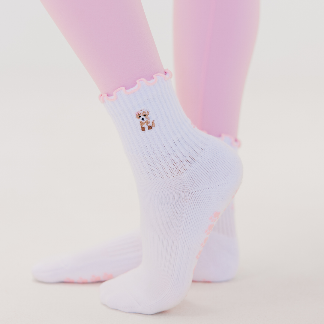 Poodle Grip Socks | Cute Dog Non-Slip Pilates Socks – The Grip