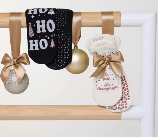 Savvy Two Pack Ho Ho Ho & Bubbly Grip Socks