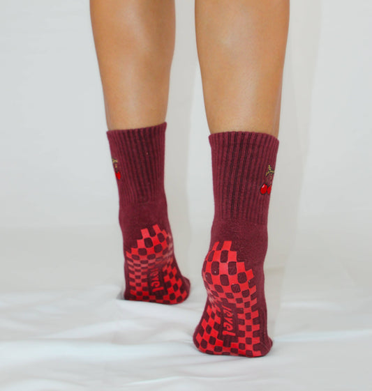 The Very Cherry Grip Sock