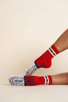 Sterling Shorty Crew Luxe Grip Sock — Pilates Honey grip socks product view