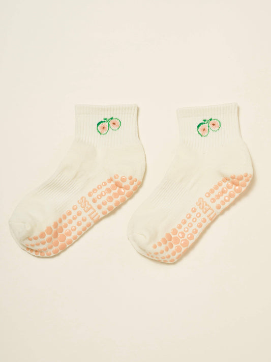 🧆 Cropped Crew Grip Sock - Fig
