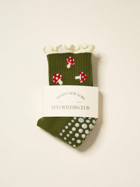 🍄 Mushroom Ruffle Grip Sock