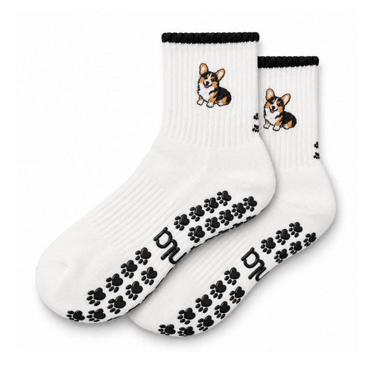The Tri Color Corgi Grip Sock
