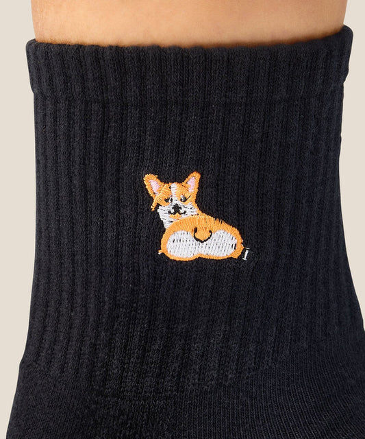 Corgi Grip Socks – Black