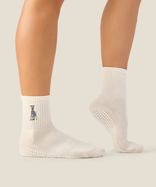 Greyhound Grip Socks – Oat