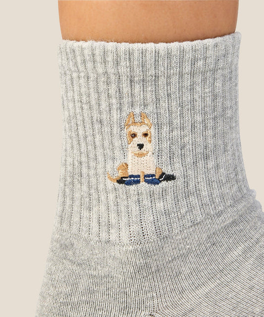 Terrier Grip Socks – Grey Marle