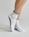 Lucky Honey Tipped Ruffle Grip Sock - Black
