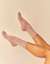 Lucky Honey Alpine Crew Grip Sock in Soft Pink