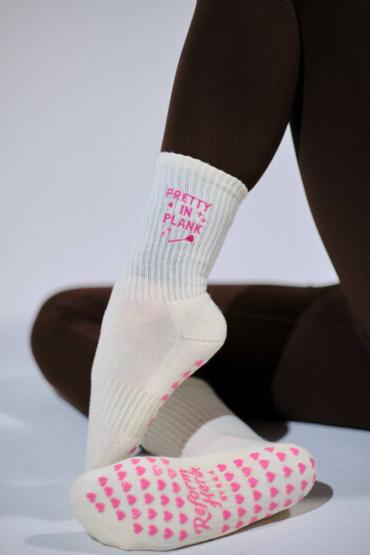 Pretty In Plank Grip Socks