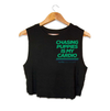 Chasing Puppies is My Cardio | Crop Tank | Green Font | Fitness & Dog Lovers