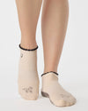 Pointe Studio Muse Giddy Up Full Foot Grip Sock in beige and black — official product image 1