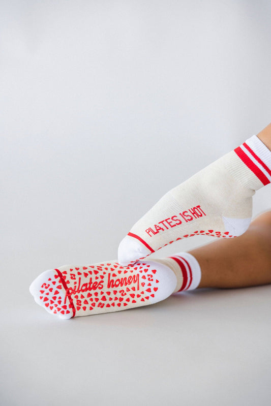 Pilates Is Hot Shorty Crew Grip Sock