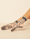 Lucky Honey The Freckle Crew Grip Sock (Blush Black)
