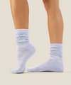 Scrunch Grip Socks - Blue Pink Marle