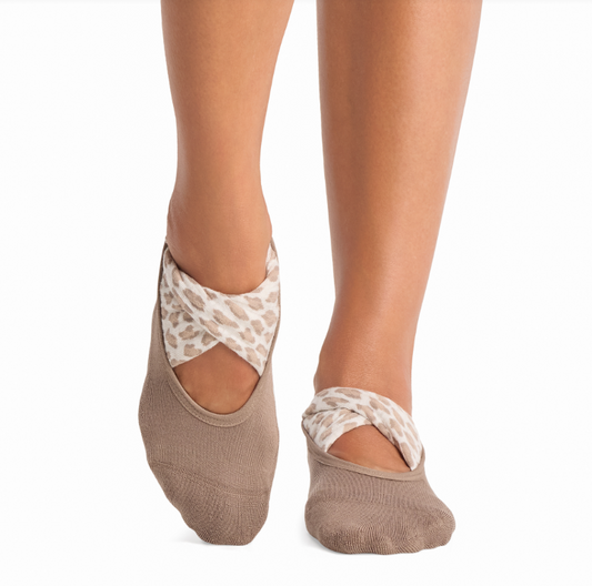 Penny Grip Socks – Leopard Sand