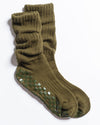 The Slouch Olive grip socks by Revel Athletic, product view