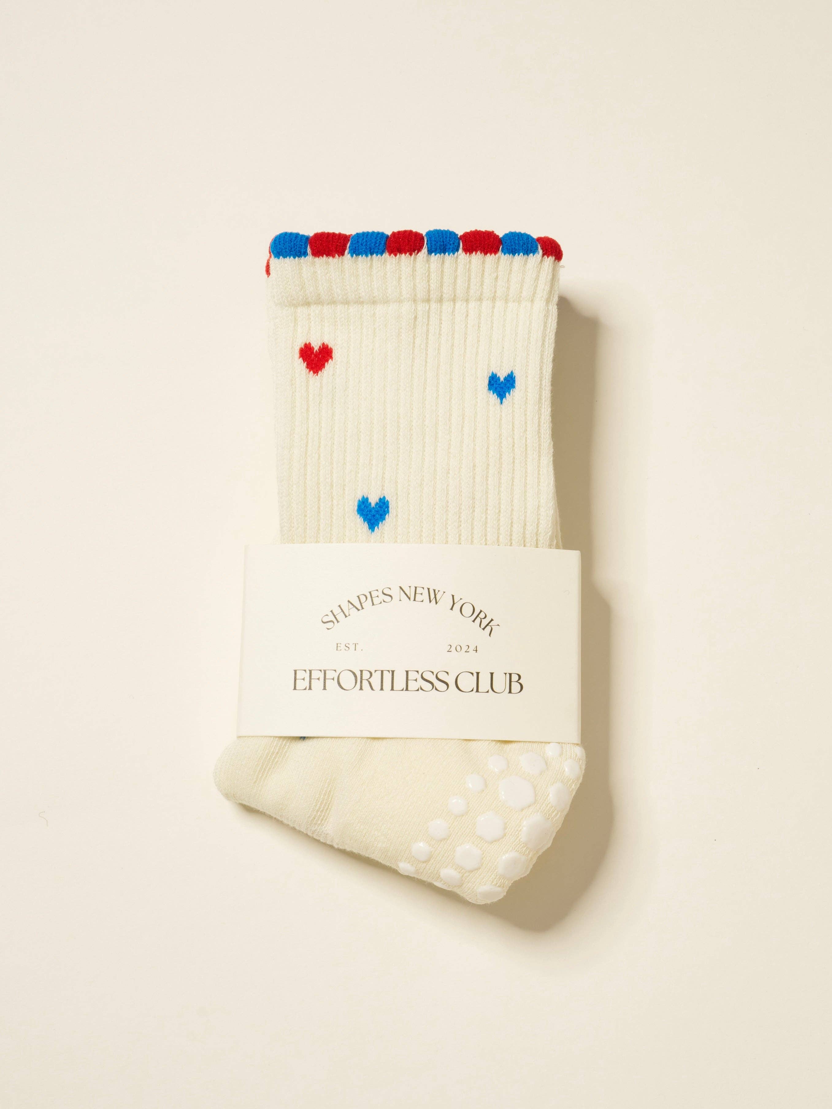 🇺🇸 USA Mini Heart Petal Grip Sock, Pilates Socks