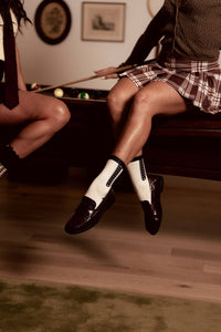 Dressage Crew Grip Sock — Pilates Honey grip socks alternate view