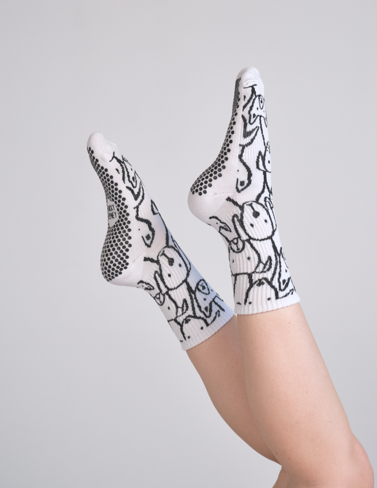 Lucky Honey Animal Love Dog Grip Sock detail