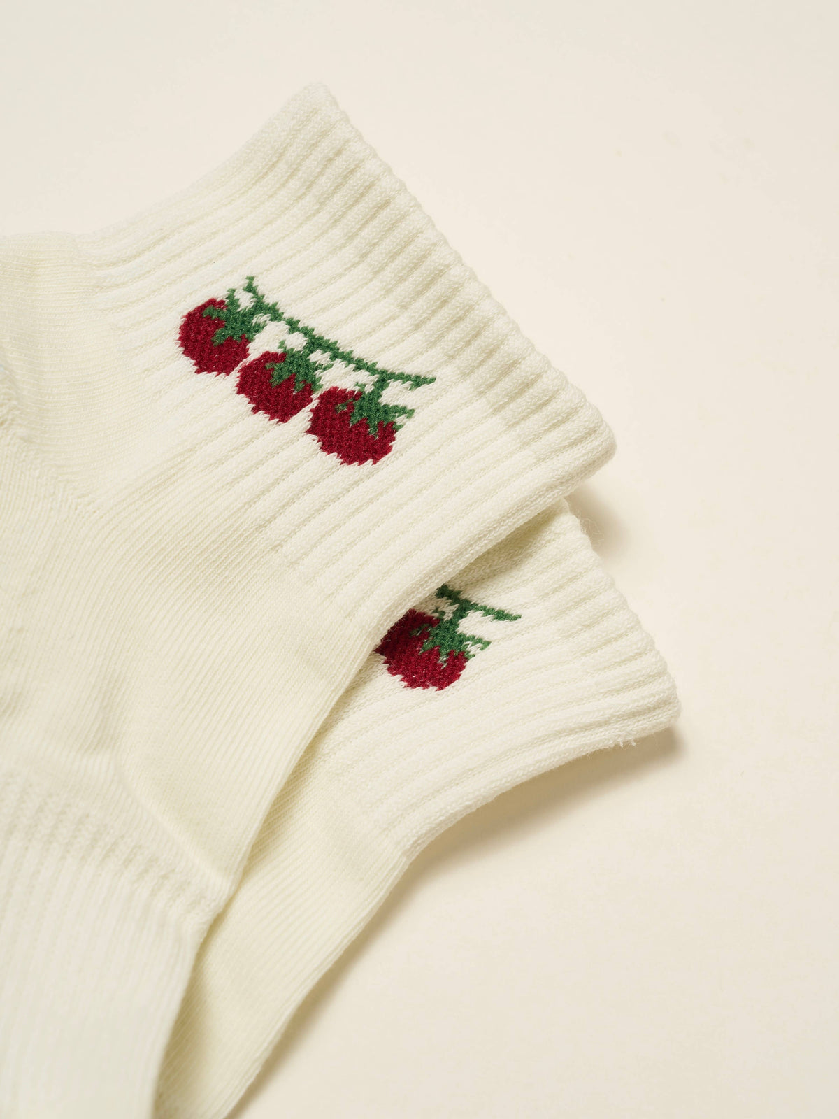 🍅 Cropped Crew Grip Sock - Tomato