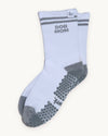 Footwrk Dog Mom grip socks in white and grey — product photo