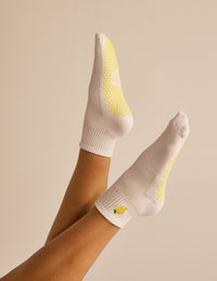 Lucky Honey Harlow Grip Sock in Lemon detail 2