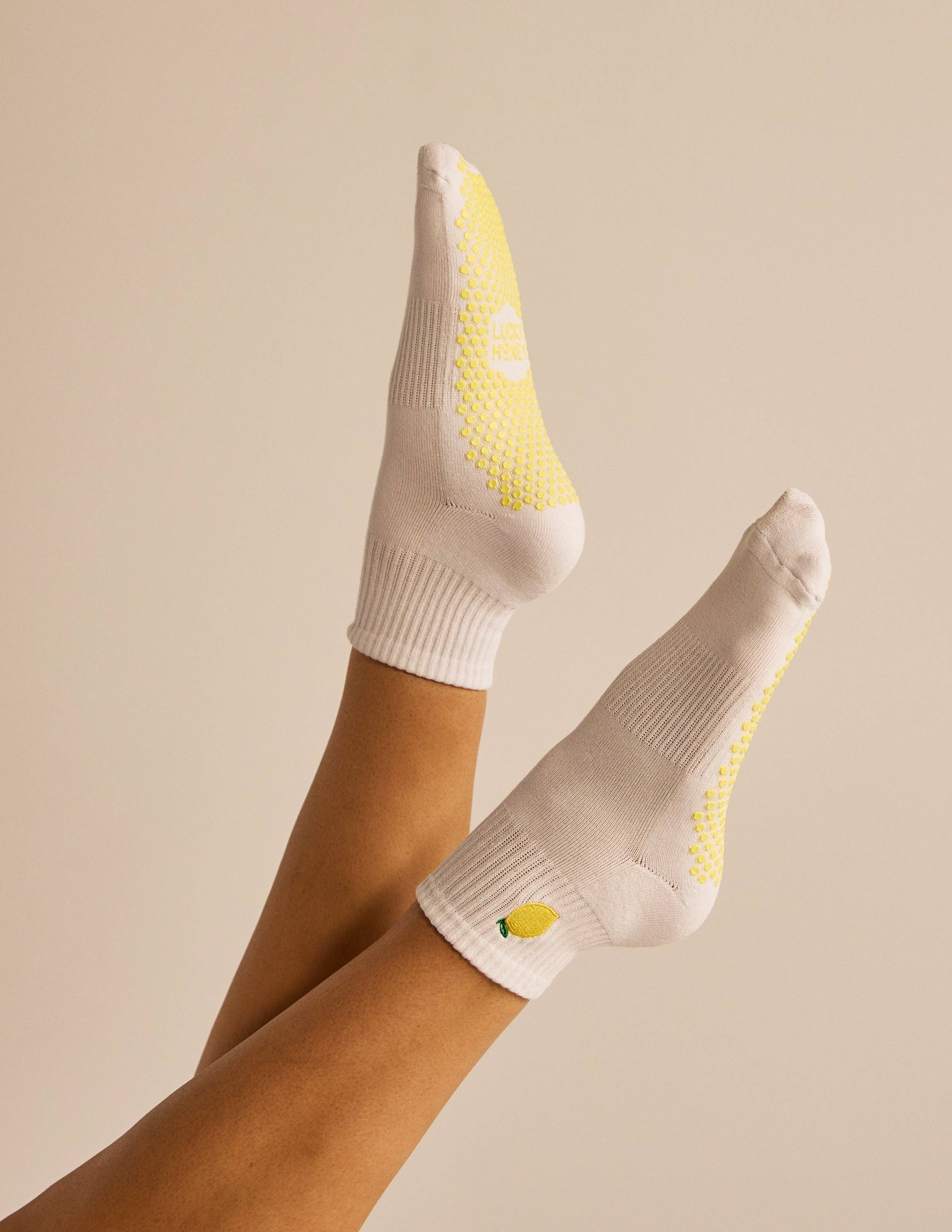 The Harlow Grip Sock: Lemon