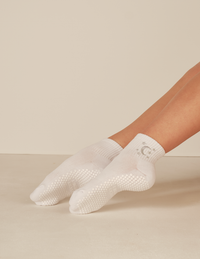 Lucky Honey Harlow Grip Sock in Moon White
