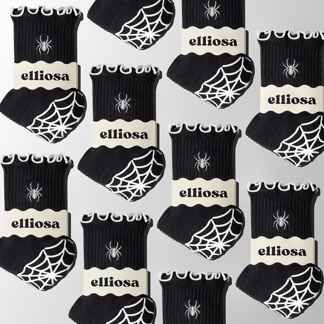 Elliosa Webbed In grip socks — embroidered sock detail