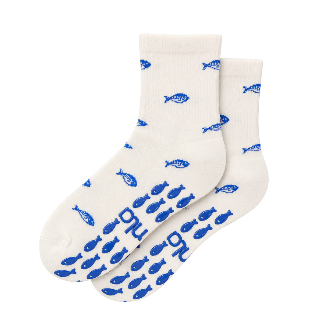 The Blue Fish Grip Sock