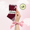 Elliosa Bordeaux Bow grip socks with pink ruffle trim, bow detail and heart-shaped grips