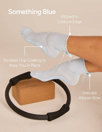 Lucky Honey Juliet Grip Sock in White detail 3