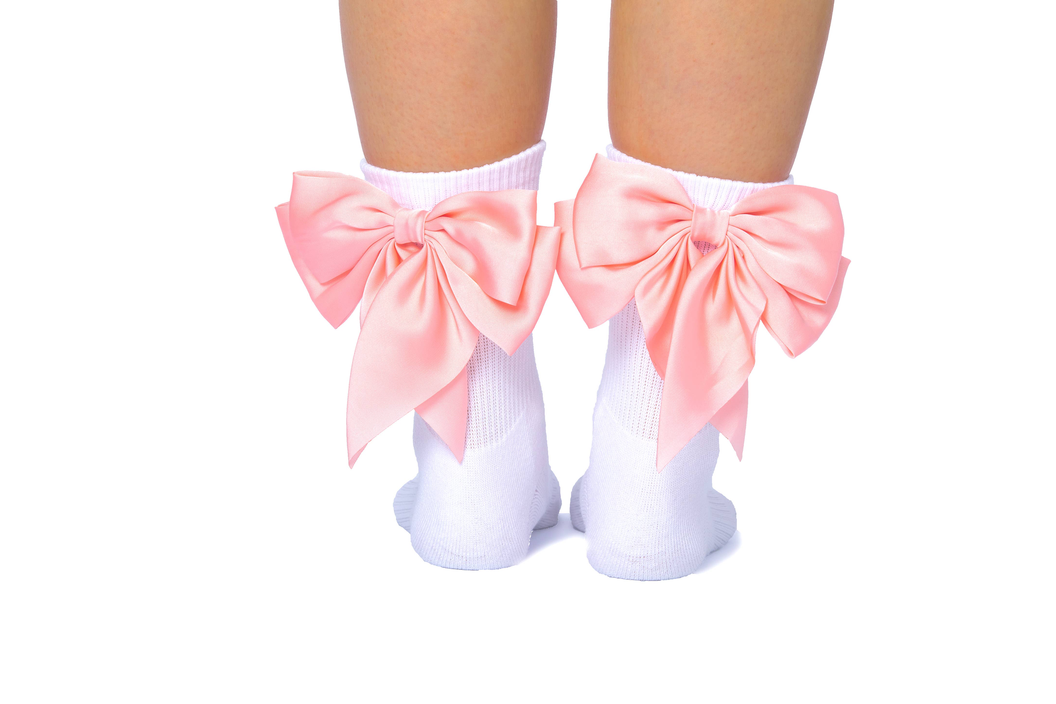 Anna Grip Sock (White with Pink Bows)