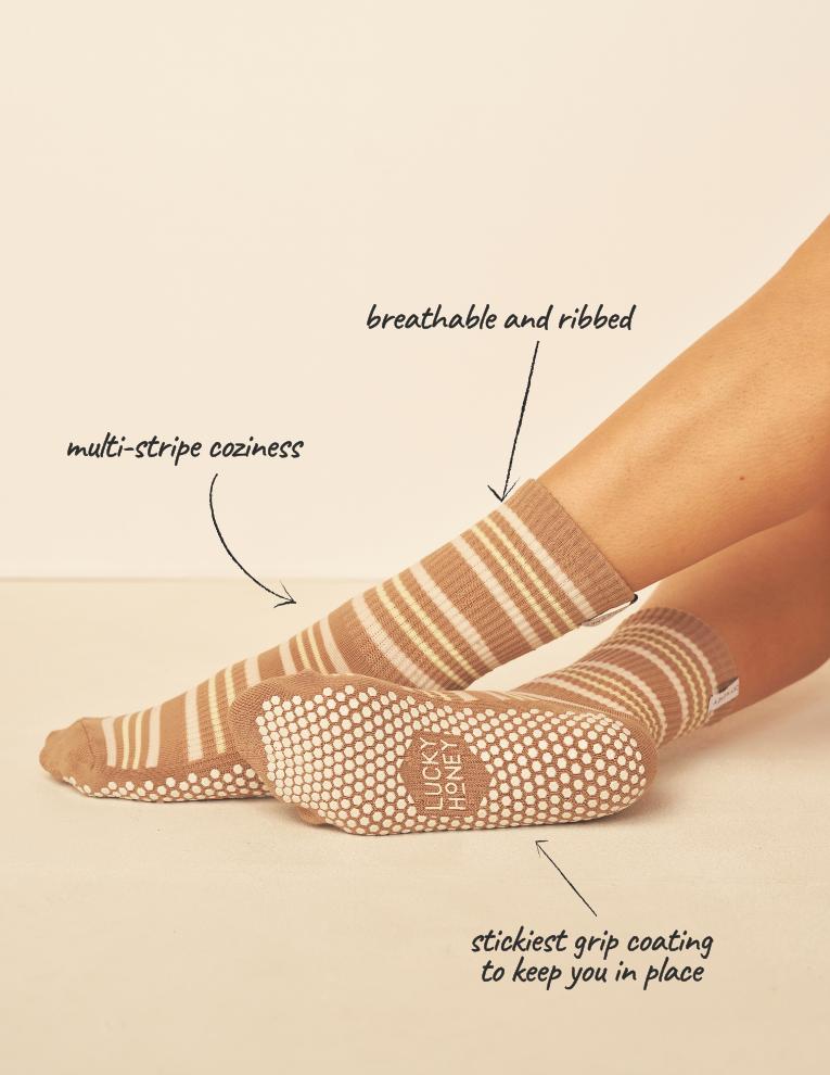 Lucky Honey Lola Crew grip socks — product photo