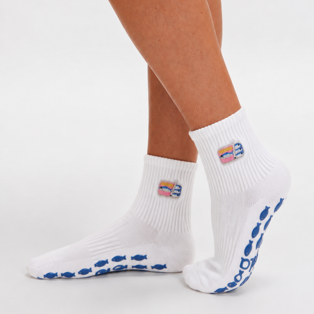 Sardine Tin Embroidered Summer Grip Socks
