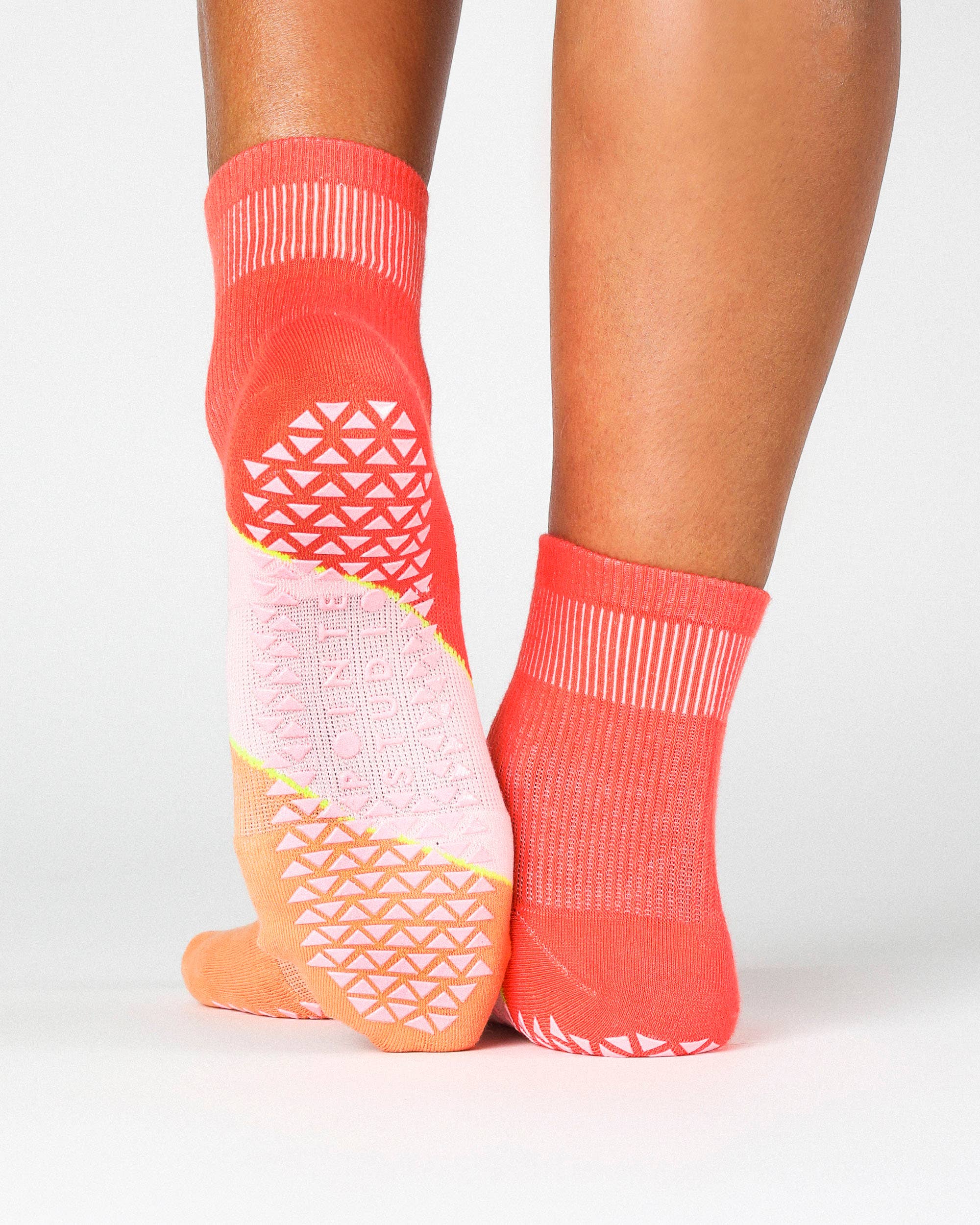 Chev Stripe Ankle Grip Sock | Rose