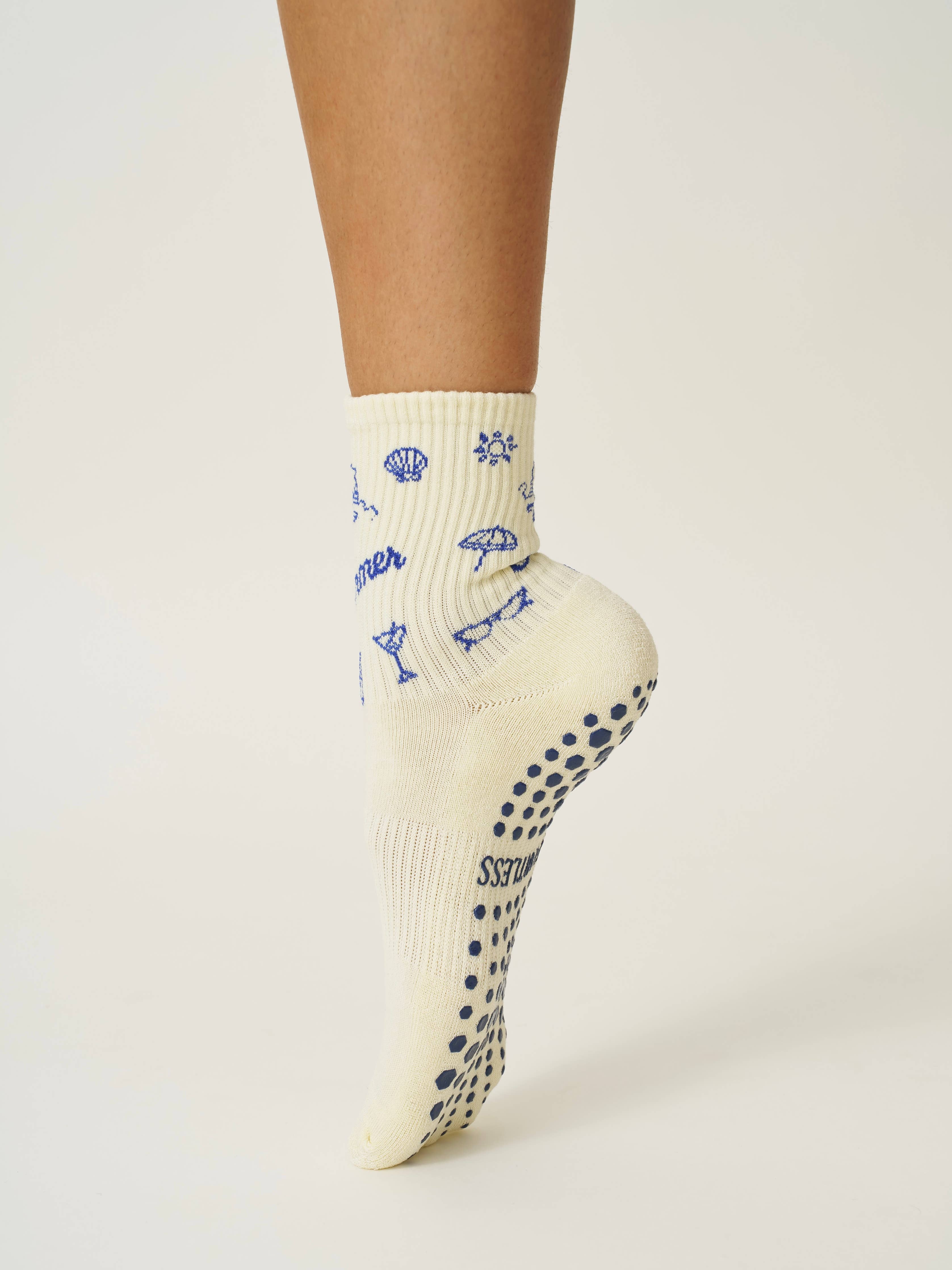 ☀️ Vintage Sumer Grip Sock, Pilates Socks
