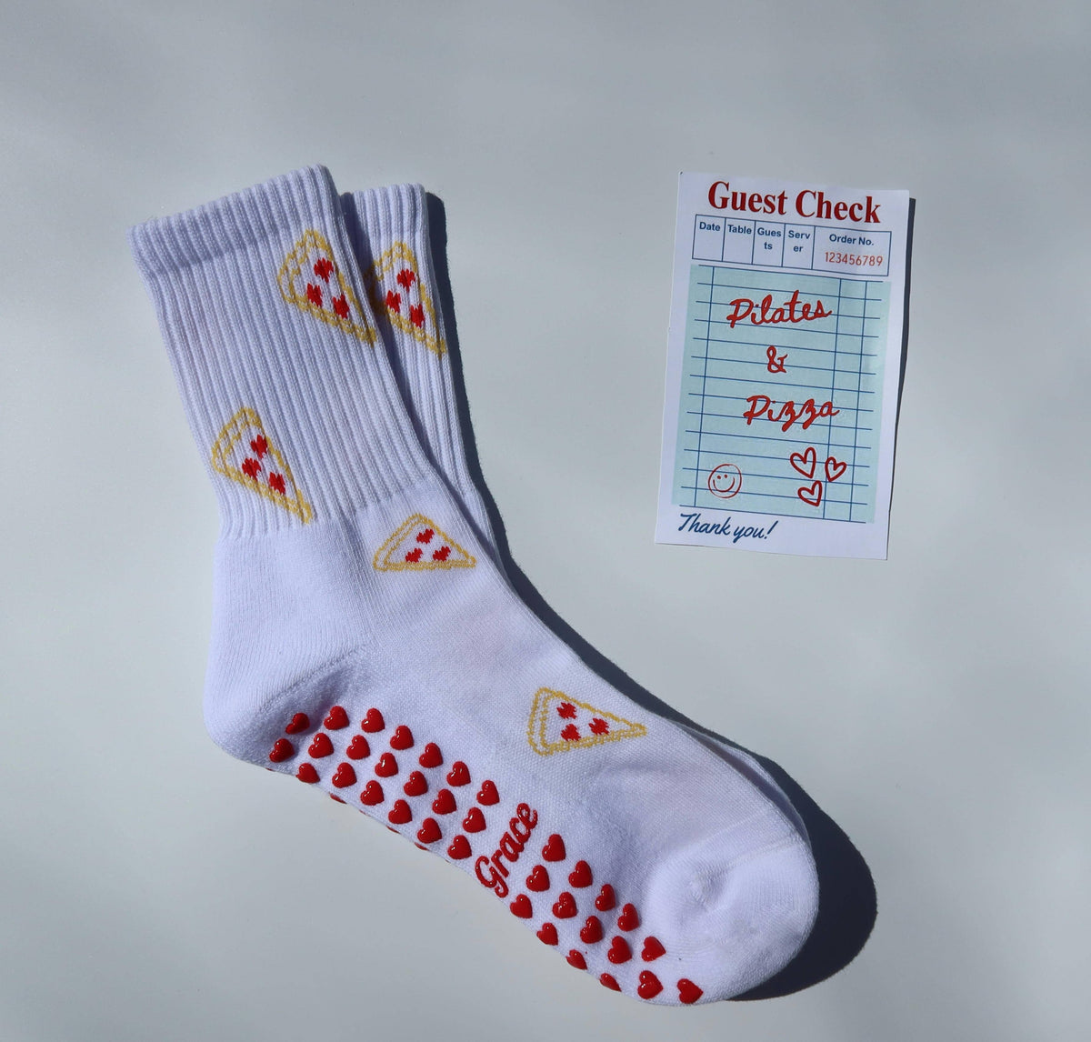 Post Pilates Pizza Grip Socks