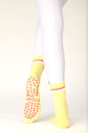 Yellow & Pink Evil Eye Grip Socks