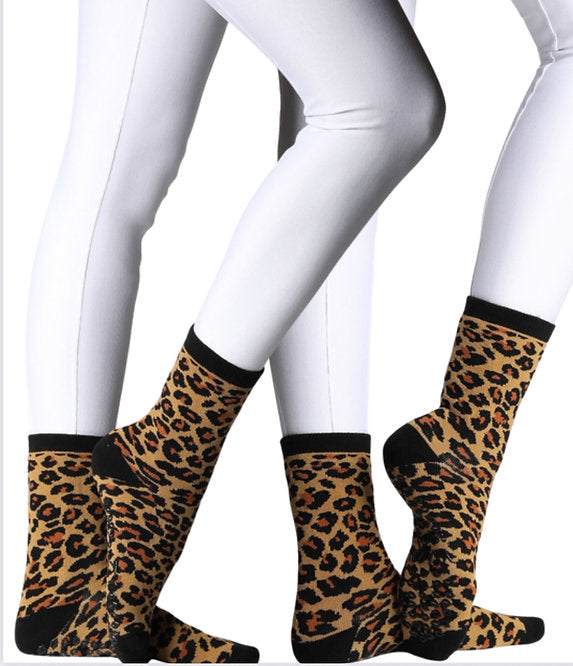 Leopard Grip Socks – Black
