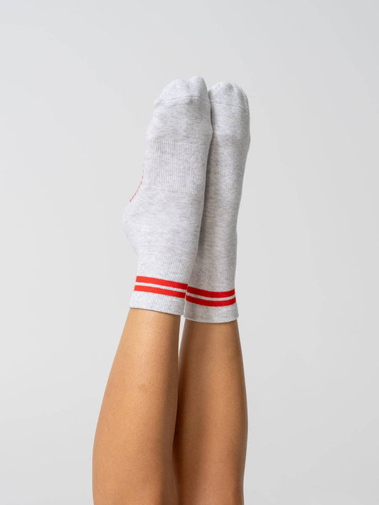 Studio Socks - Grey + Red Stripe