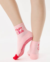 Pointe Studio x Susan G. Komen Fight Club Ankle Grip Sock in pink — official product image 3