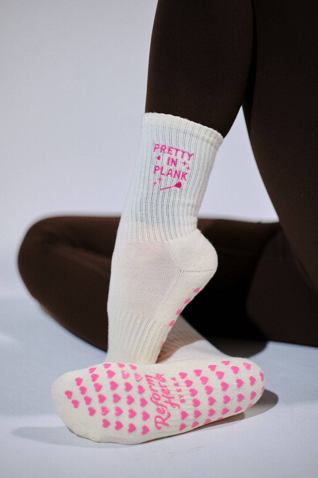 Pretty In Plank Grip Socks