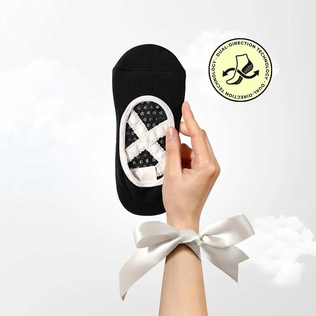 Dual-Direction™ Ballerina Edit – Black Grip Socks