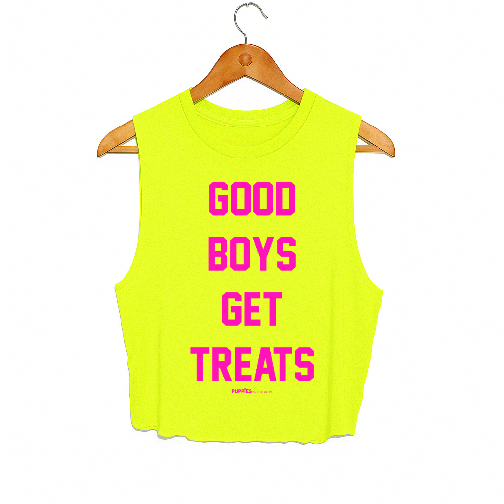 Good Boys Get Treats Crop Tank| Pink Font | Gift for Dog Lovers