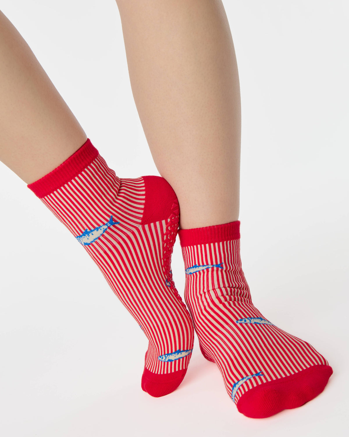 Sardines Ankle Grip Sock | Red