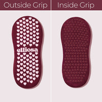 Sole grip detail on Elliosa Bordeaux Bow grip socks