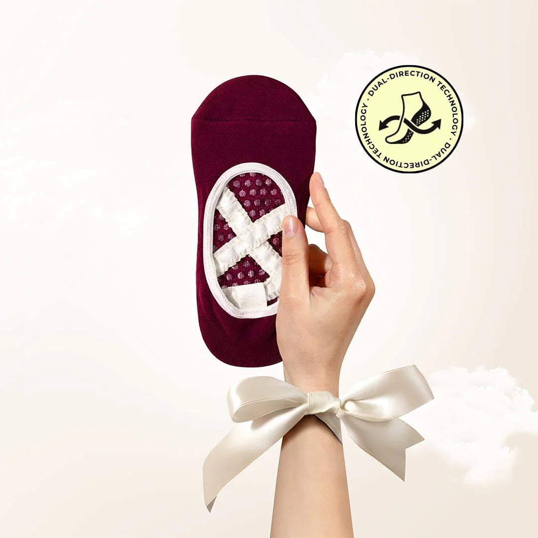Dual-Direction™ Ballerina Edit – Mulberry Grip Socks