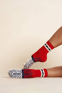 Sterling Shorty Crew Luxe Grip Sock — Pilates Honey grip socks product view